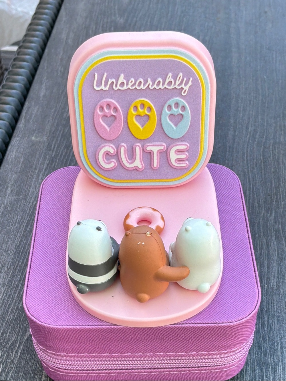 Unbearably Cute Pink Small Pets Decorative Toy Display Phone holder